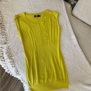 Yellow Sleeveless mini dress knit